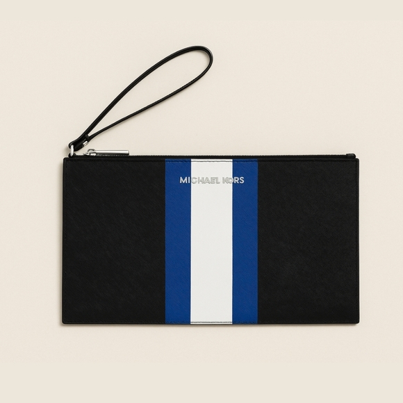 NWT Michael Kors Jet Set Large Center Stripe Clutch Wristlet - Picture 1 of 9